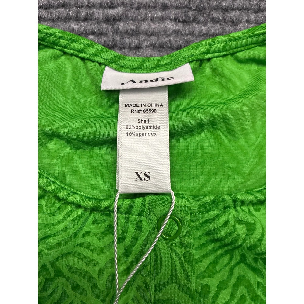 Andie Augusta Jacket XS Green Zebra Print Cropped Snap Front Long Sleeve AD014 - Picture 8 of 9
